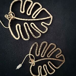 Gold Leaf Shaped Earrings